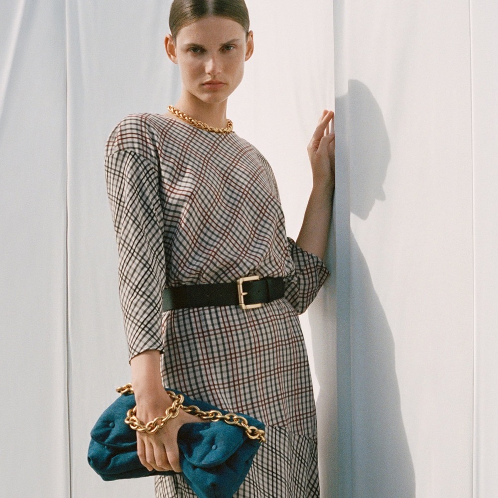 PLAID MIDI DRESS